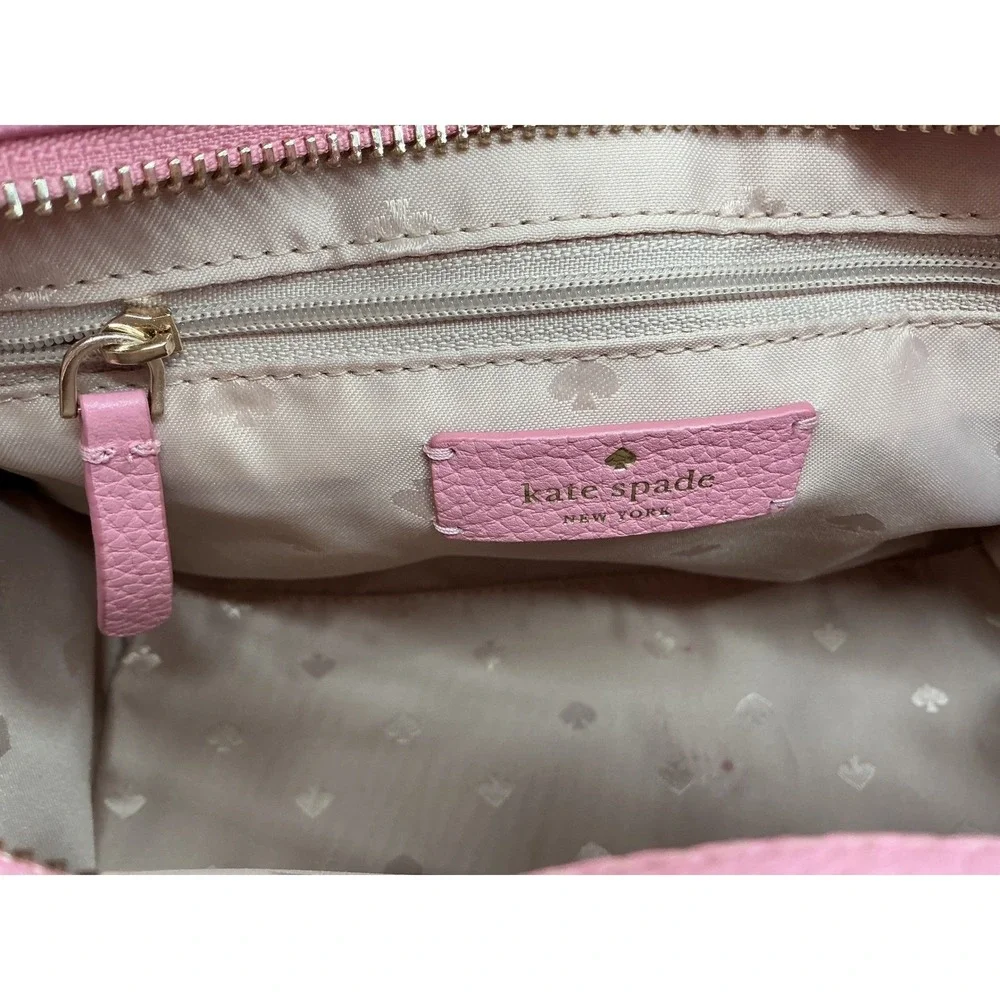 Kate Spade New York Pink Woven Leather Tassel‎ Satchel Handbag Purse